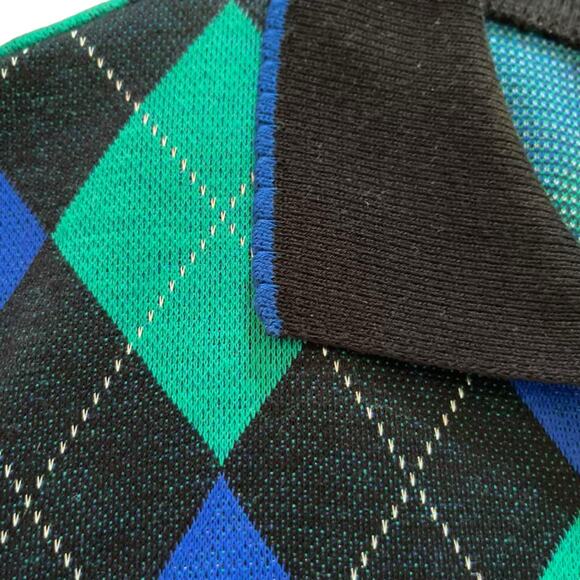 Vintage Harlequin Sweater Polo Argyle Retro - Picture 5 of 5
